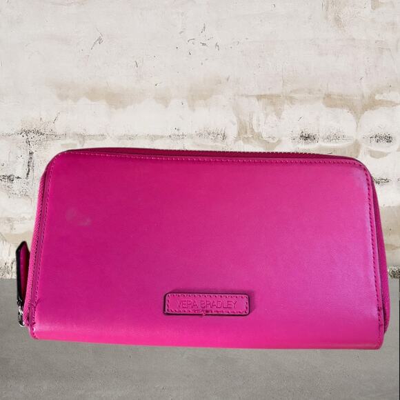 Vera Bradley Hot Pink Drawstring Backpack and Wallet Set - Picture 10 of 12